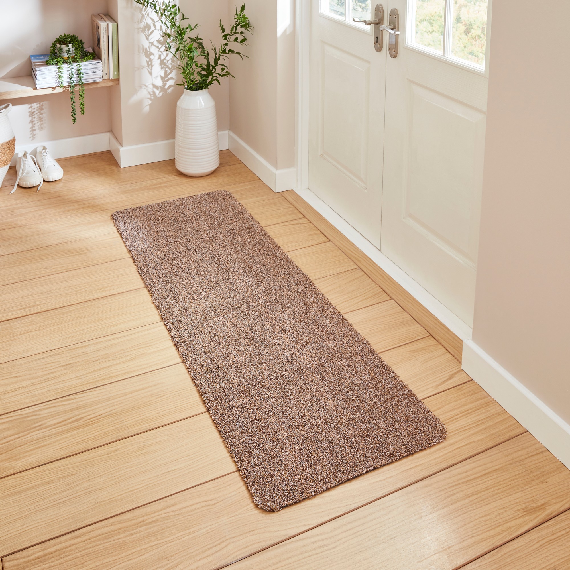 Maxi Mat Plain Washable Utility Runner Doormat In Brown